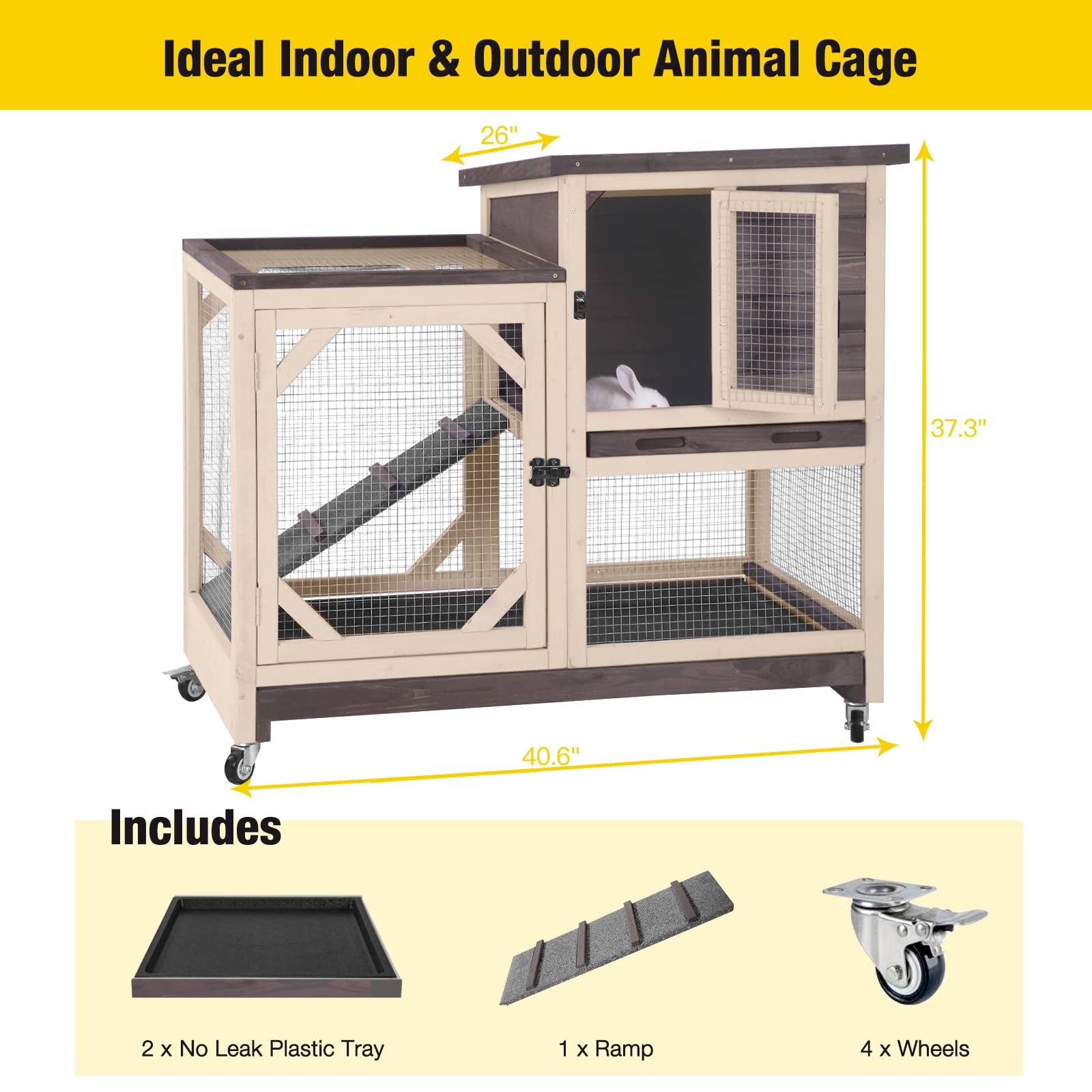 Amazon.com: Rabbit Hutch Cage Outdoor and Indoor Bunny Hutch